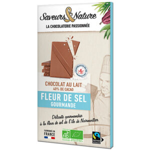 Découvrez l'équilibre parfait entre la douceur du chocolat au lait 40% et la subtile saveur de la fleur de sel de Noirmoutier dans cette tablette de 80g.